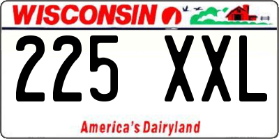 WI license plate 225XXL