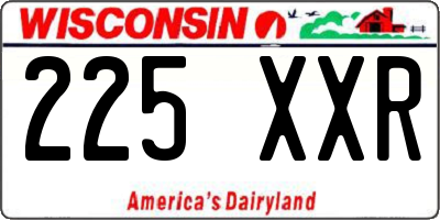 WI license plate 225XXR