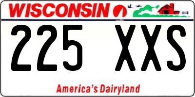 WI license plate 225XXS