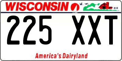 WI license plate 225XXT