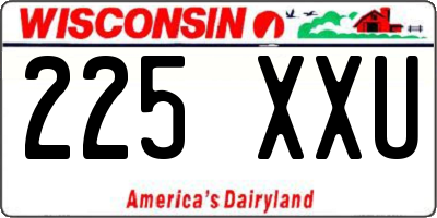 WI license plate 225XXU