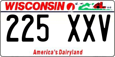 WI license plate 225XXV