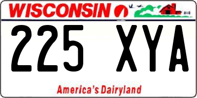 WI license plate 225XYA