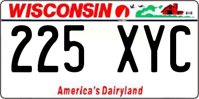 WI license plate 225XYC