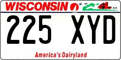 WI license plate 225XYD