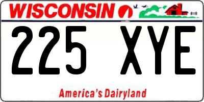 WI license plate 225XYE