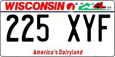 WI license plate 225XYF