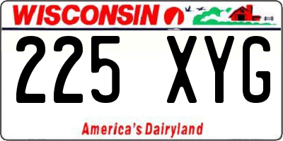WI license plate 225XYG