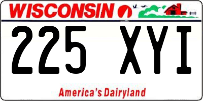 WI license plate 225XYI