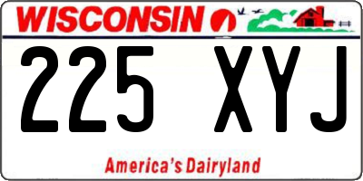 WI license plate 225XYJ