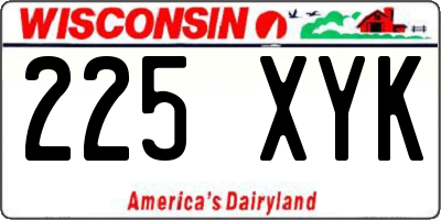 WI license plate 225XYK