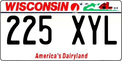WI license plate 225XYL
