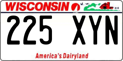 WI license plate 225XYN