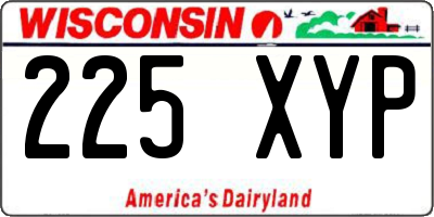 WI license plate 225XYP