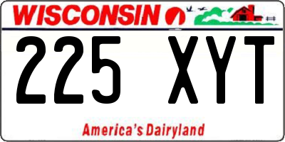 WI license plate 225XYT