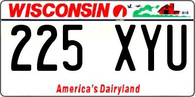 WI license plate 225XYU