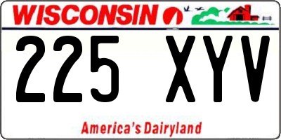 WI license plate 225XYV