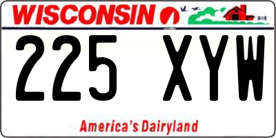 WI license plate 225XYW