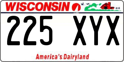 WI license plate 225XYX