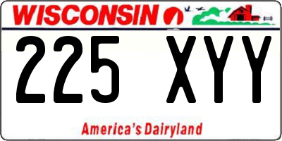 WI license plate 225XYY
