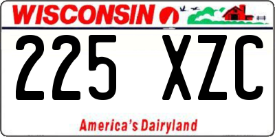 WI license plate 225XZC