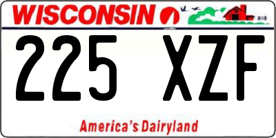 WI license plate 225XZF