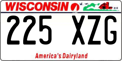 WI license plate 225XZG