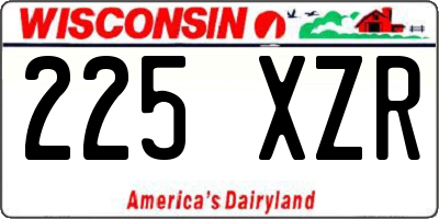 WI license plate 225XZR