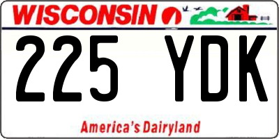 WI license plate 225YDK