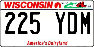 WI license plate 225YDM