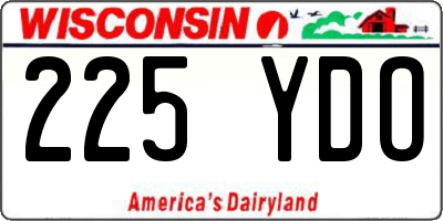 WI license plate 225YDO