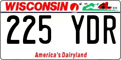 WI license plate 225YDR