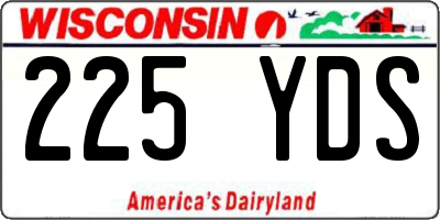 WI license plate 225YDS