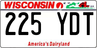 WI license plate 225YDT