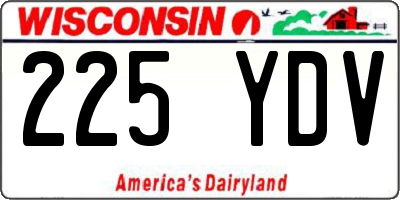 WI license plate 225YDV