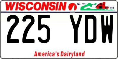 WI license plate 225YDW