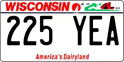 WI license plate 225YEA