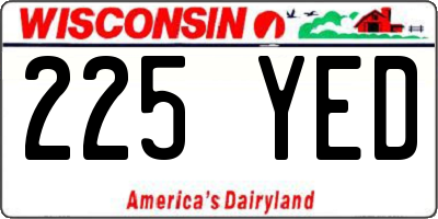 WI license plate 225YED