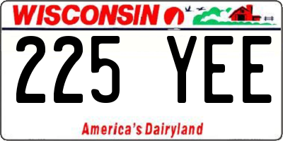 WI license plate 225YEE