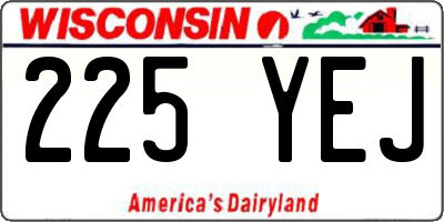 WI license plate 225YEJ