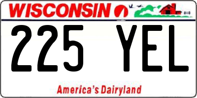 WI license plate 225YEL