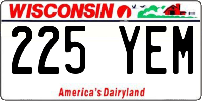 WI license plate 225YEM