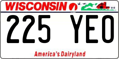 WI license plate 225YEO