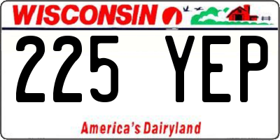 WI license plate 225YEP