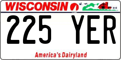 WI license plate 225YER