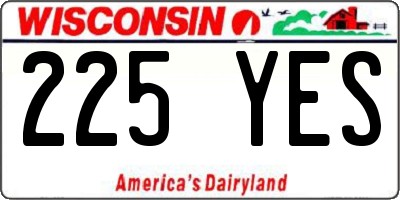 WI license plate 225YES