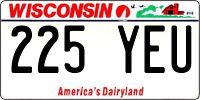 WI license plate 225YEU
