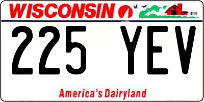 WI license plate 225YEV