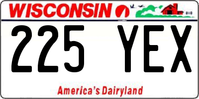 WI license plate 225YEX