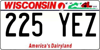 WI license plate 225YEZ